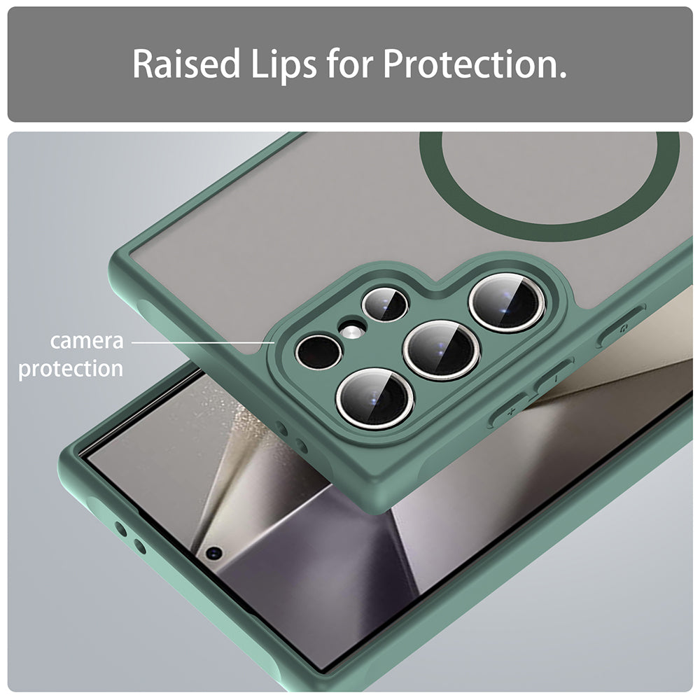 Capa MagSafe para Samsung Galaxy S24 Ultra S928, Techsuit, HaloFrost II, Verde