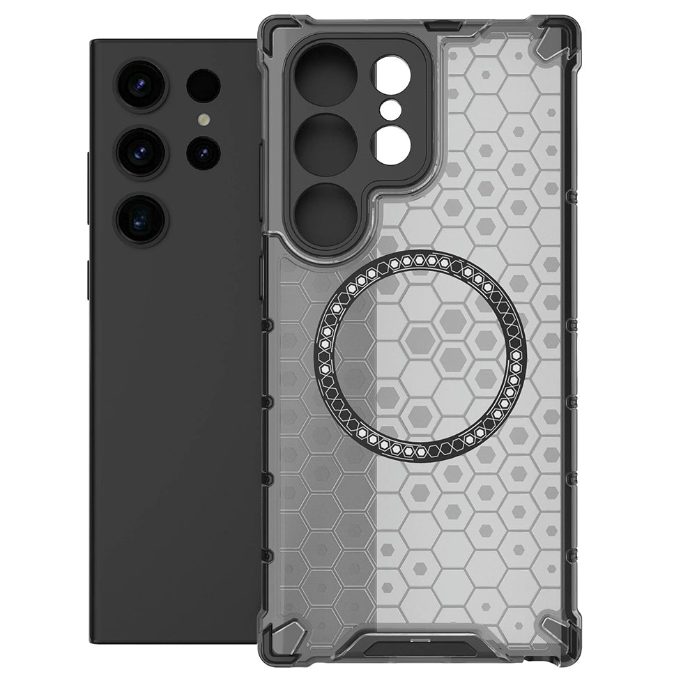 Capa MagSafe para Samsung Galaxy S24 Ultra S928, Techsuit, HoneyComb Shield, Preta
