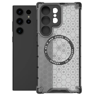 Capa MagSafe para Samsung Galaxy S24 Ultra S928, Techsuit, HoneyComb Shield, Preta