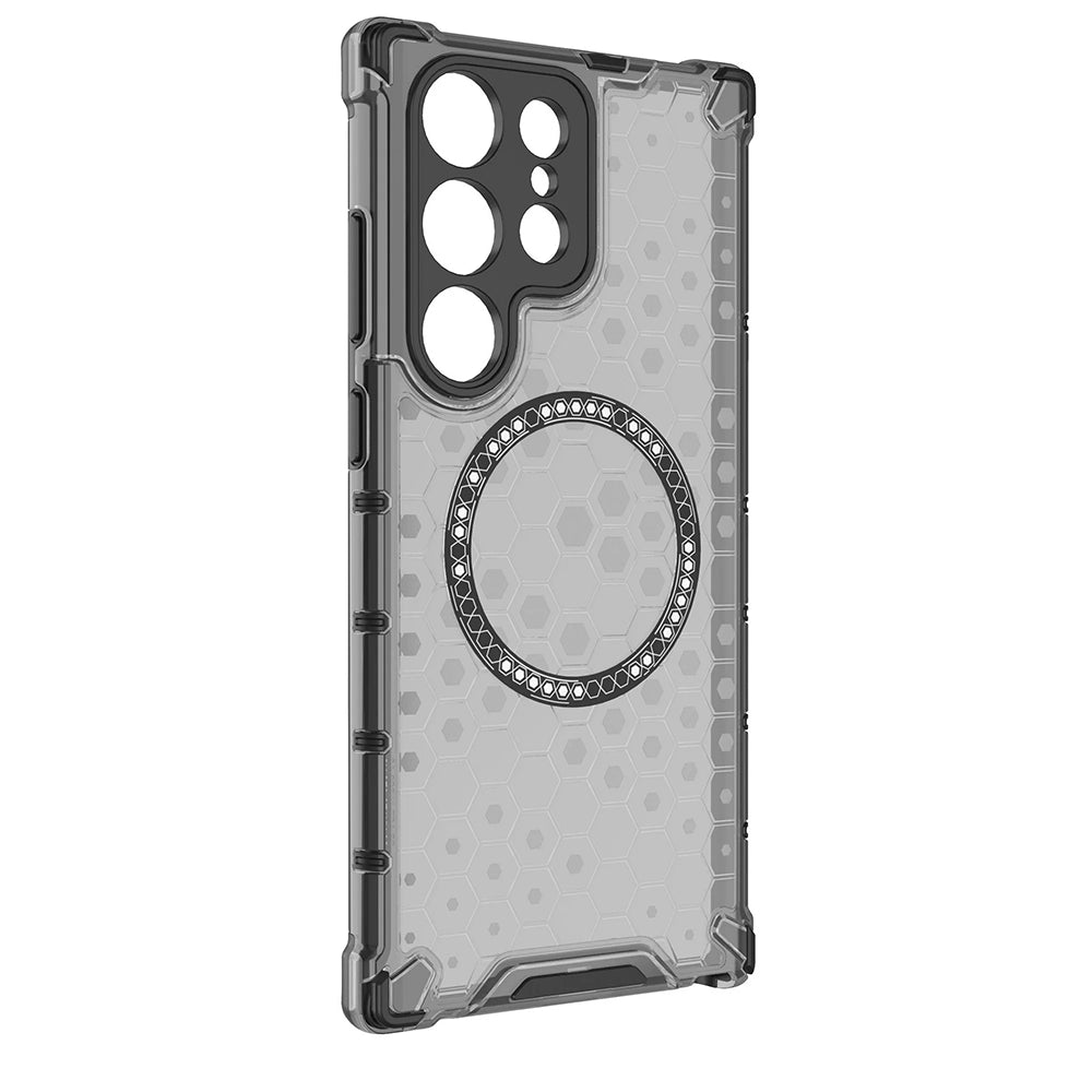 Capa MagSafe para Samsung Galaxy S24 Ultra S928, Techsuit, HoneyComb Shield, Preta