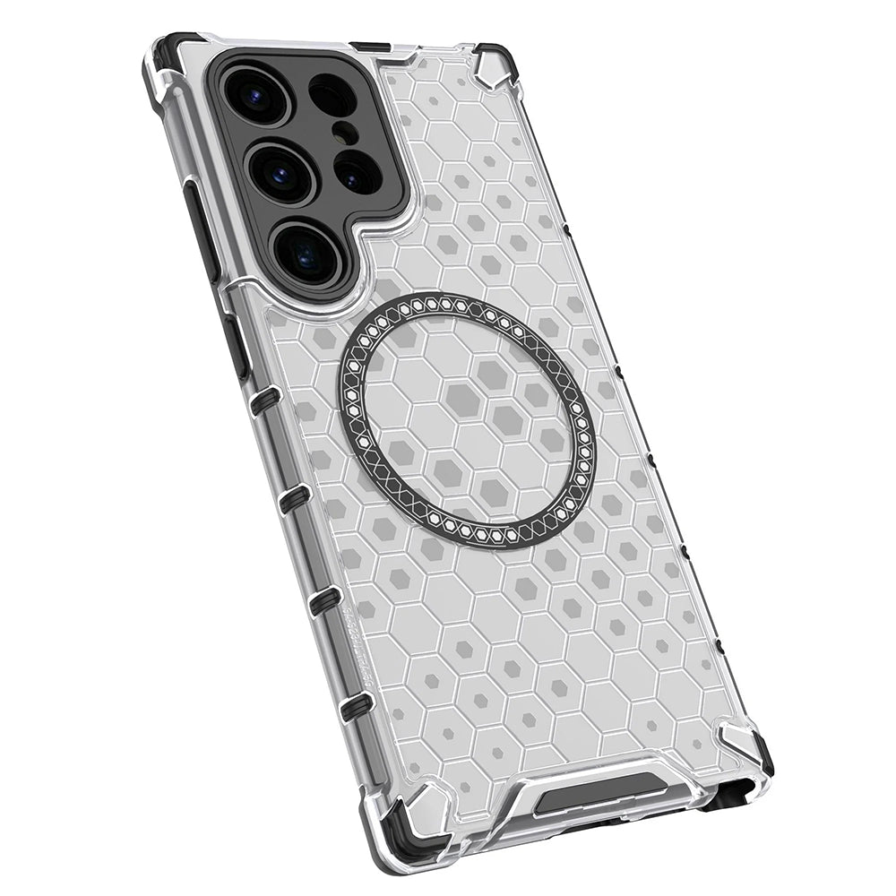 Capa MagSafe para Samsung Galaxy S24 Ultra S928, Techsuit, HoneyComb Shield, Preta