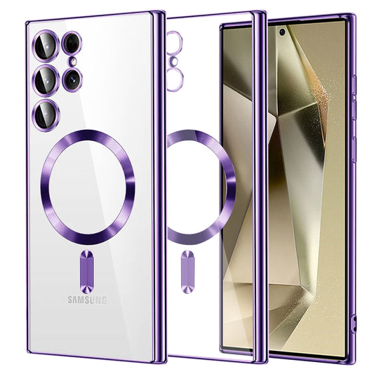 Capa MagSafe para Samsung Galaxy S24 Ultra S928, Techsuit, Luxury Crystal, Roxo Claro