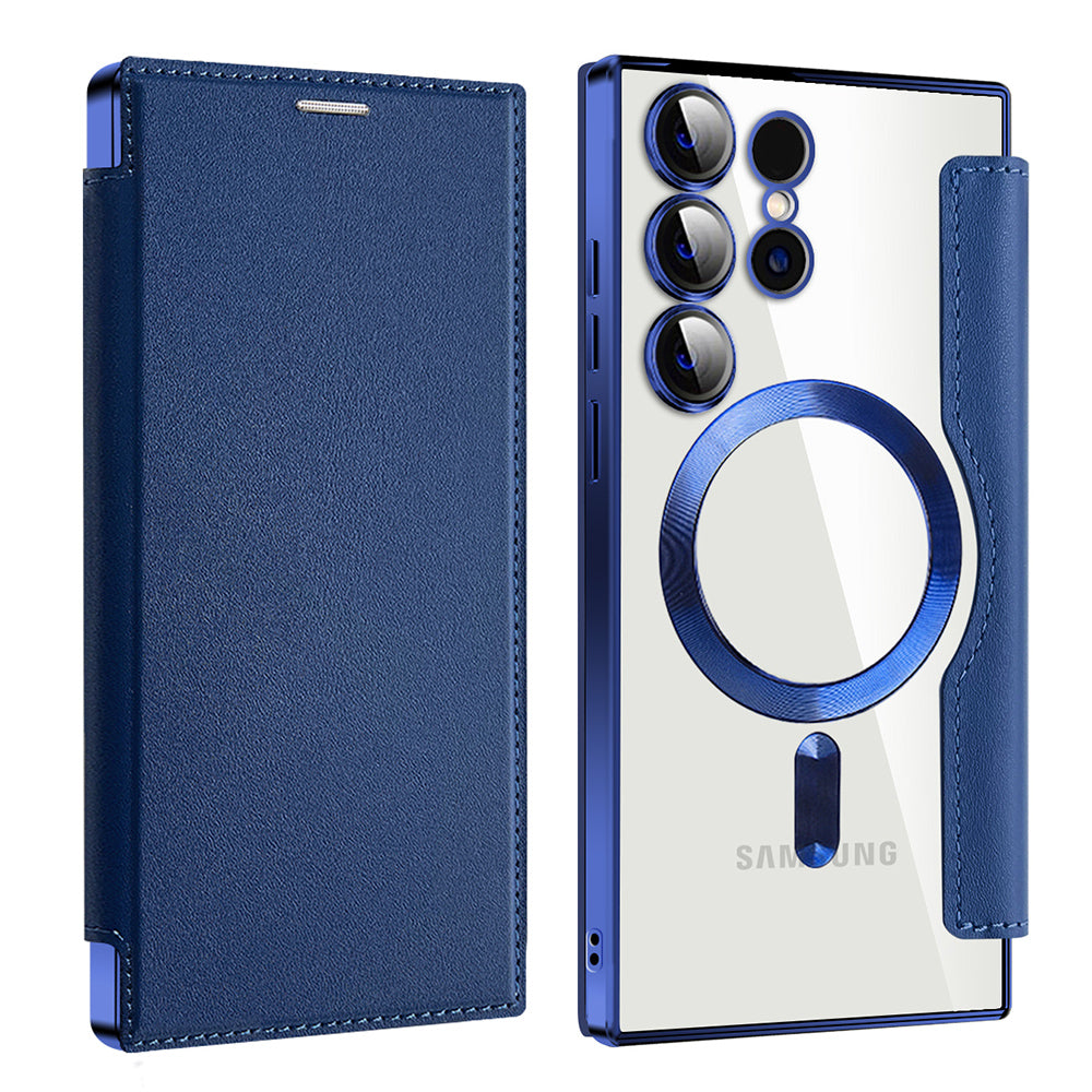Capa MagSafe para Samsung Galaxy S24 Ultra S928, Techsuit, SmartMag Book, Azul
