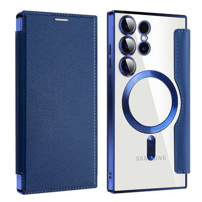 Capa MagSafe para Samsung Galaxy S24 Ultra S928, Techsuit, SmartMag Book, Azul