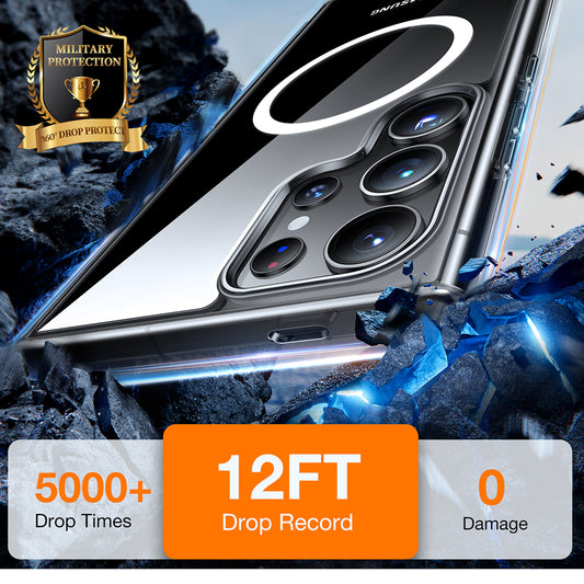 Capa MagSafe para Samsung Galaxy S24 Ultra S928, Torras, Diamond, Transparente