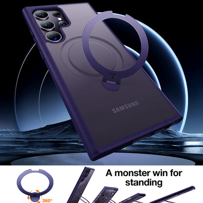 Capa MagSafe para Samsung Galaxy S24 Ultra S928, Torras, Ostand Spin, Roxo