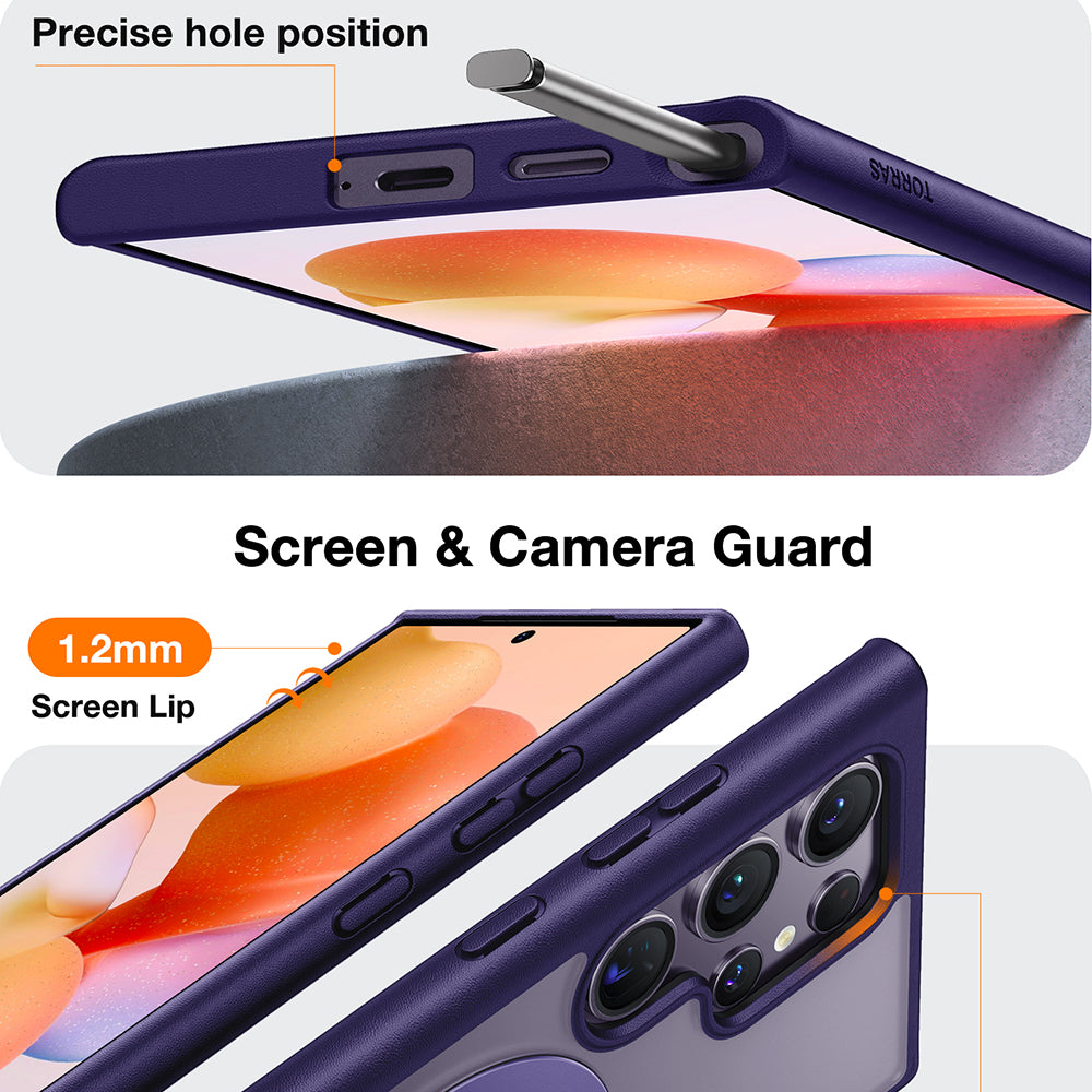 Capa MagSafe para Samsung Galaxy S24 Ultra S928, Torras, Ostand Spin, Roxo