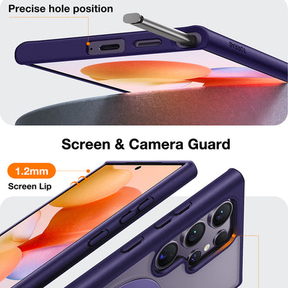 Capa MagSafe para Samsung Galaxy S24 Ultra S928, Torras, Ostand Spin, Roxo