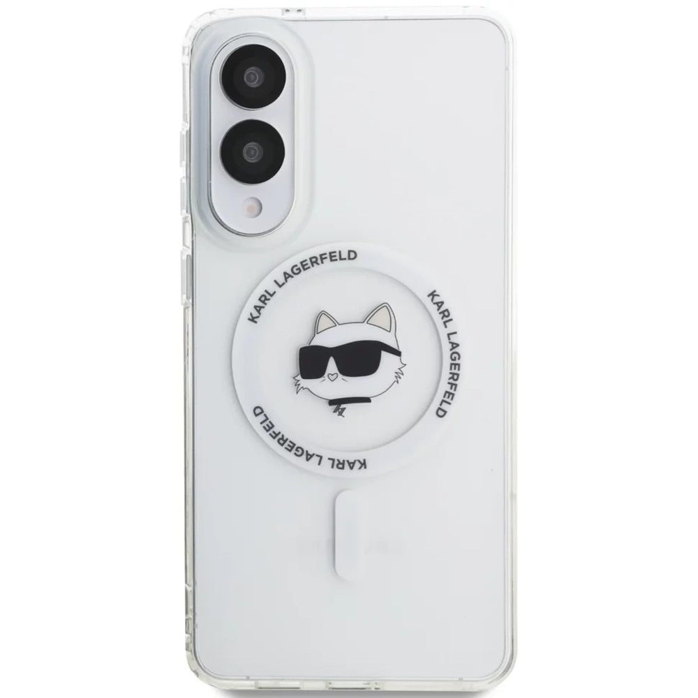 Capa MagSafe para Samsung Galaxy S25 Edge S937, Karl Lagerfeld, IML Choupette's Head, Branca.