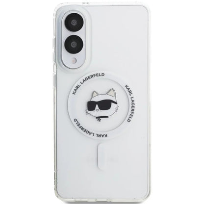 Capa MagSafe para Samsung Galaxy S25 Edge S937, Karl Lagerfeld, IML Choupette's Head, Branca.