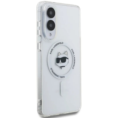 Capa MagSafe para Samsung Galaxy S25 Edge S937, Karl Lagerfeld, IML Choupette's Head, Branca.