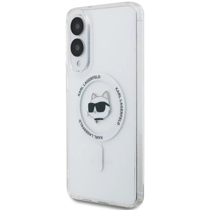 Capa MagSafe para Samsung Galaxy S25 Edge S937, Karl Lagerfeld, IML Choupette's Head, Branca.