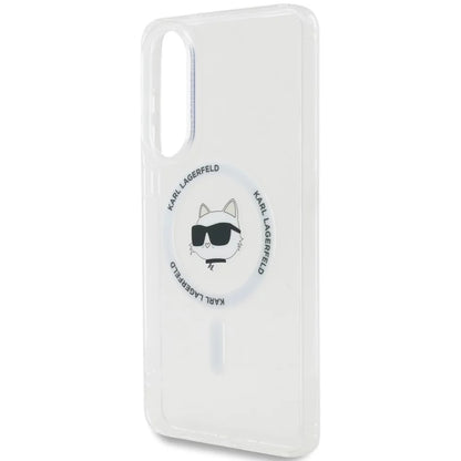 Capa MagSafe para Samsung Galaxy S25 Edge S937, Karl Lagerfeld, IML Choupette's Head, Branca.