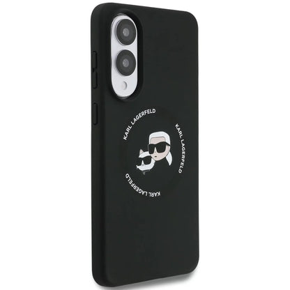 Capa MagSafe para Samsung Galaxy S25 Edge S937, Karl Lagerfeld, Silicone Double Heads, Preta