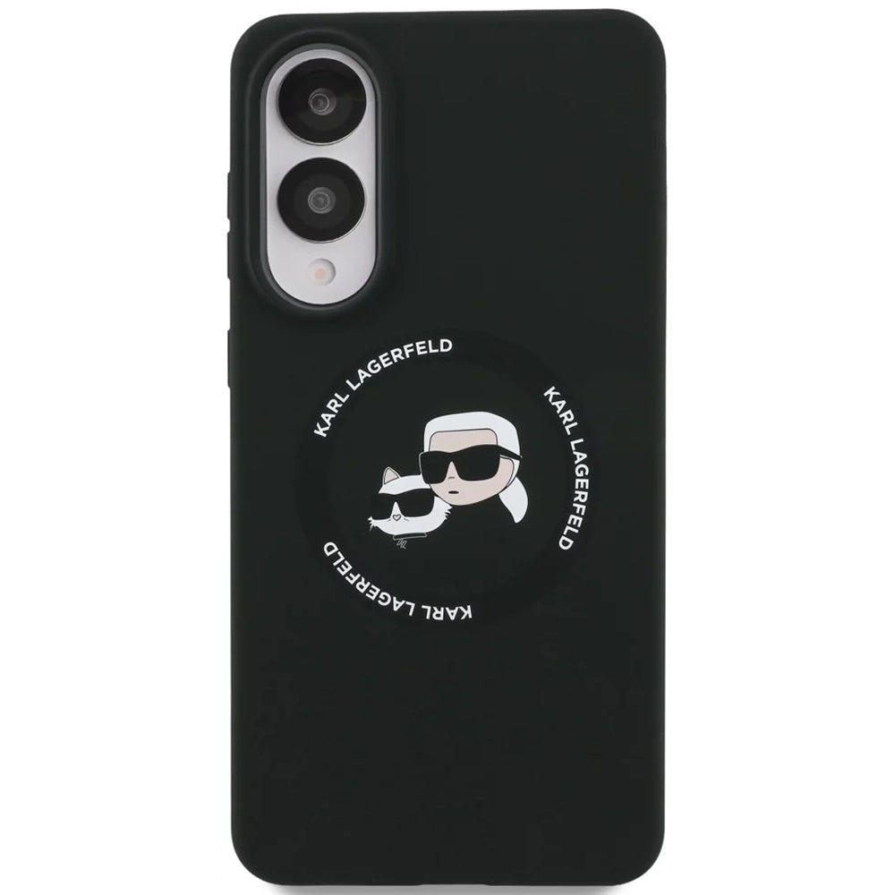 Capa MagSafe para Samsung Galaxy S25 Edge S937, Karl Lagerfeld, Silicone Double Heads, Preta