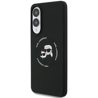 Capa MagSafe para Samsung Galaxy S25 Edge S937, Karl Lagerfeld, Silicone Double Heads, Preta