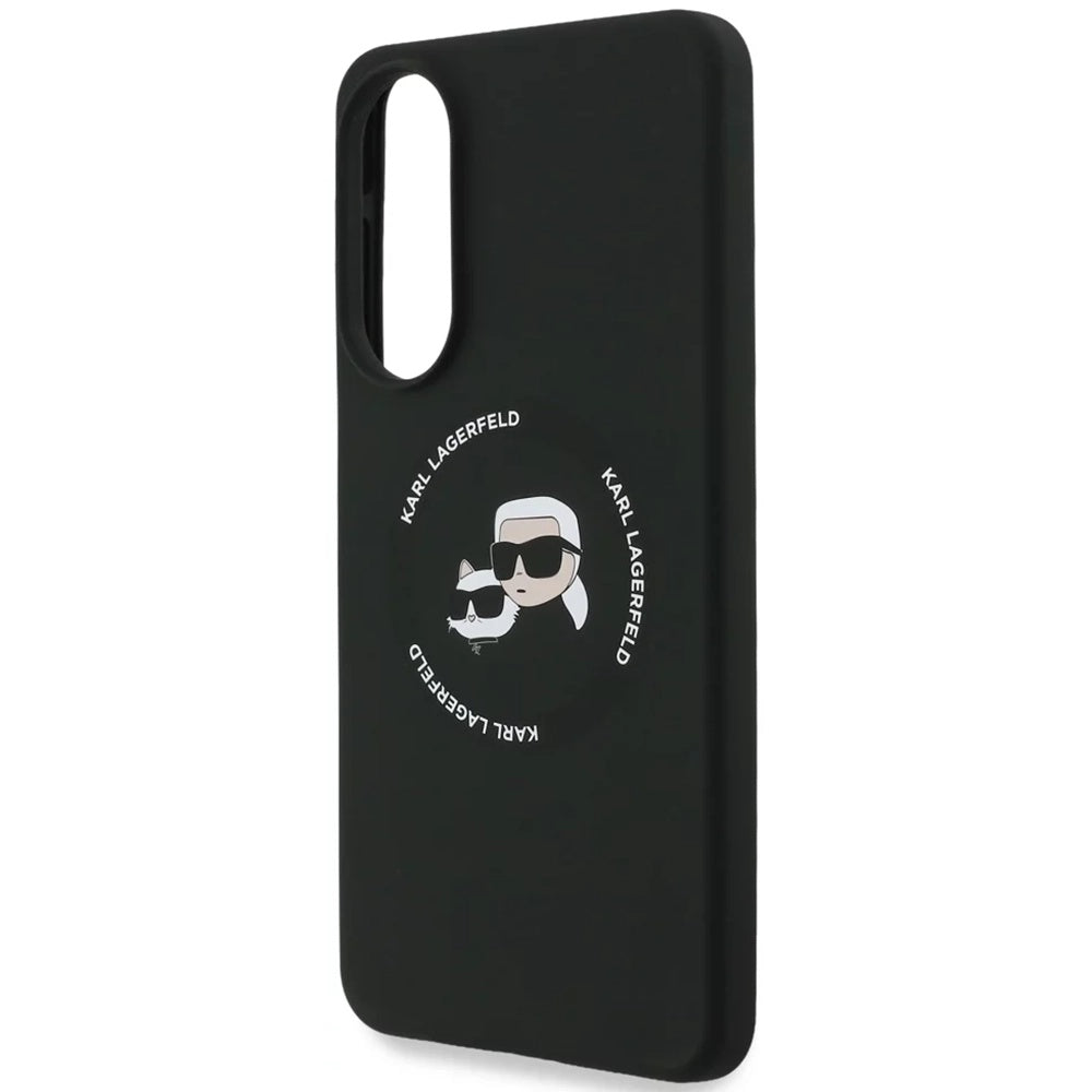 Capa MagSafe para Samsung Galaxy S25 Edge S937, Karl Lagerfeld, Silicone Double Heads, Preta