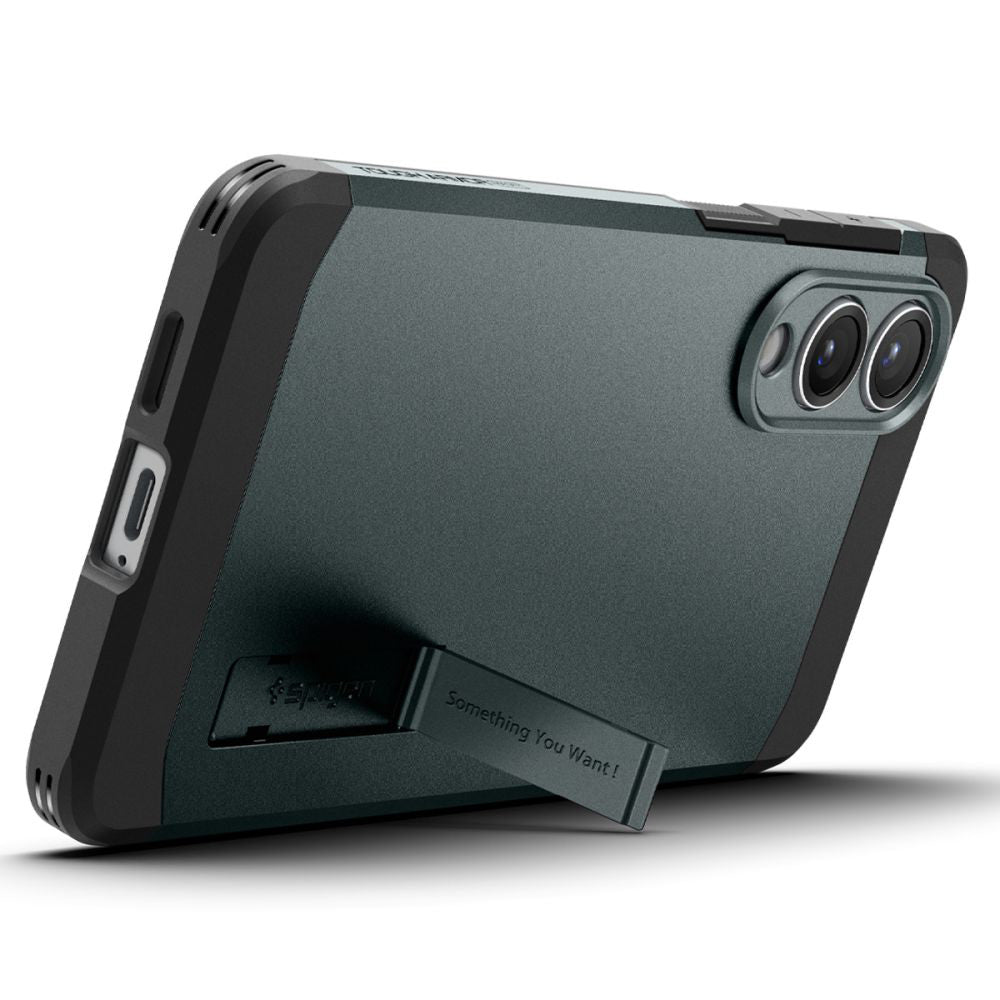 Capa MagSafe para Samsung Galaxy S25 Edge S937, Spigen, Tough Armor, Verde ACS09424
