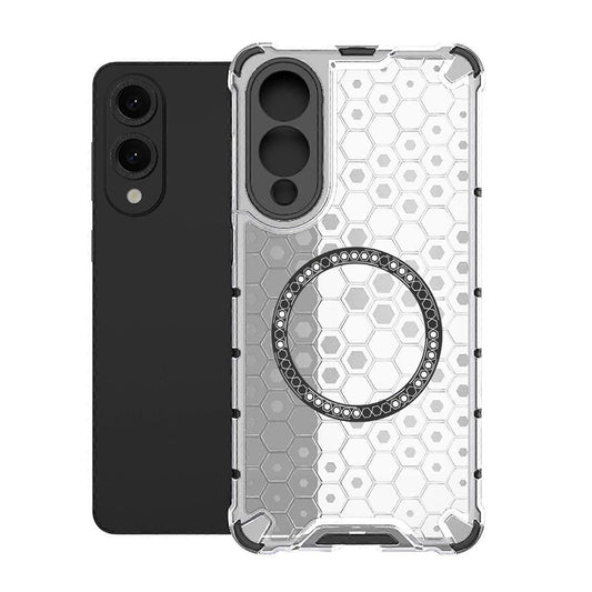 Capa MagSafe para Samsung Galaxy S25 Edge S937, Techsuit, HoneyComb Shield, Branca