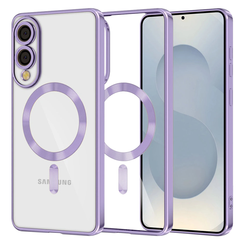 Capa MagSafe para Samsung Galaxy S25 Edge S937, Techsuit, Luxury Crystal, Roxo Claro
