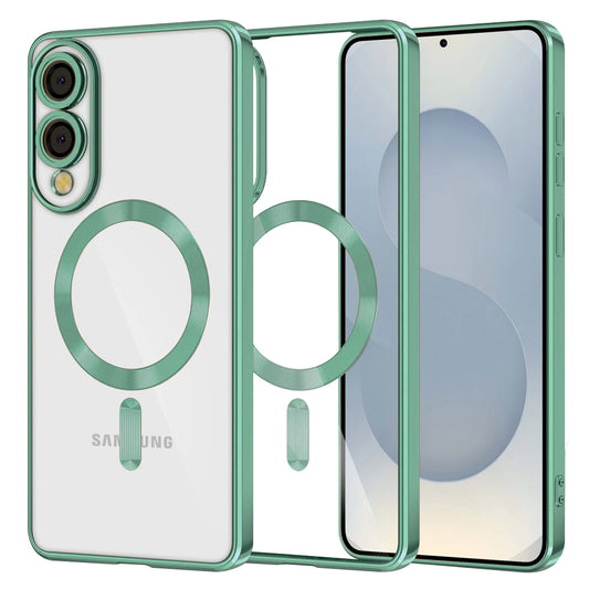 Capa MagSafe para Samsung Galaxy S25 Edge S937, Techsuit, Luxury Crystal, Verde Claro