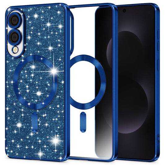 Capa MagSafe para Samsung Galaxy S25 Edge S937, Techsuit, Luxury Glitter, Azul Escuro