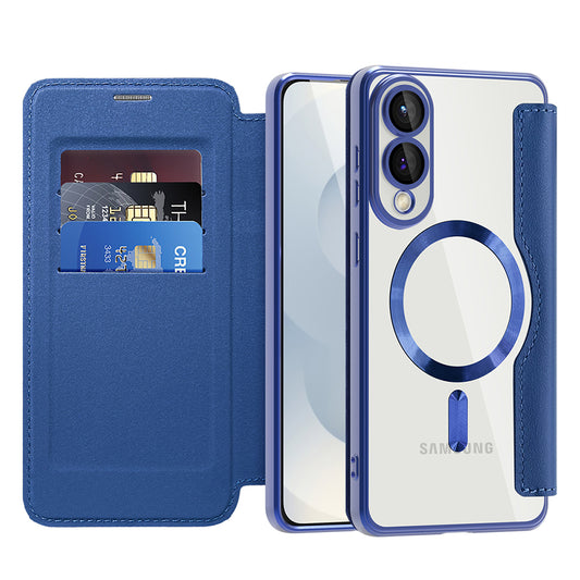Capa MagSafe para Samsung Galaxy S25 Edge S937, Techsuit, SmartMag Book, Azul