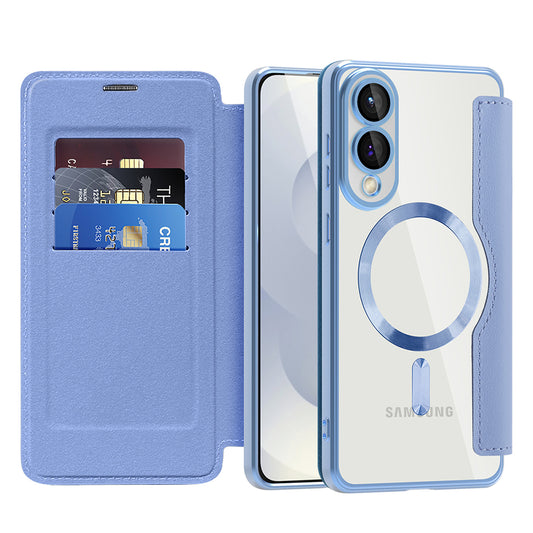 Capa MagSafe para Samsung Galaxy S25 Edge S937, Techsuit, SmartMag Book, Azul