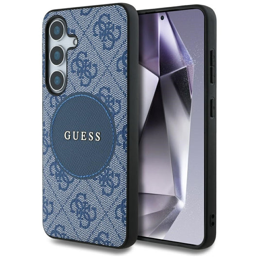Capa MagSafe para Samsung Galaxy S25+ S936, Guess, 4G Circle Classic Logo, Azul