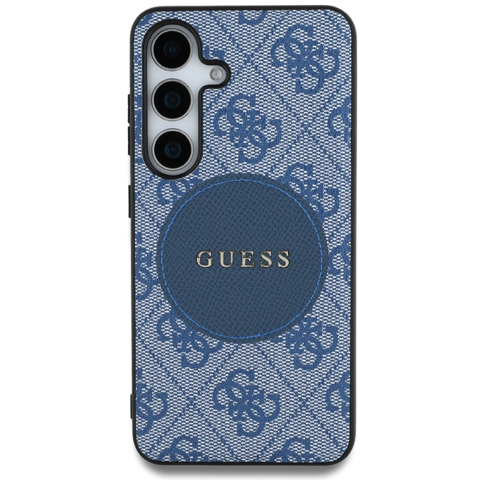 Capa MagSafe para Samsung Galaxy S25+ S936, Guess, 4G Circle Classic Logo, Azul