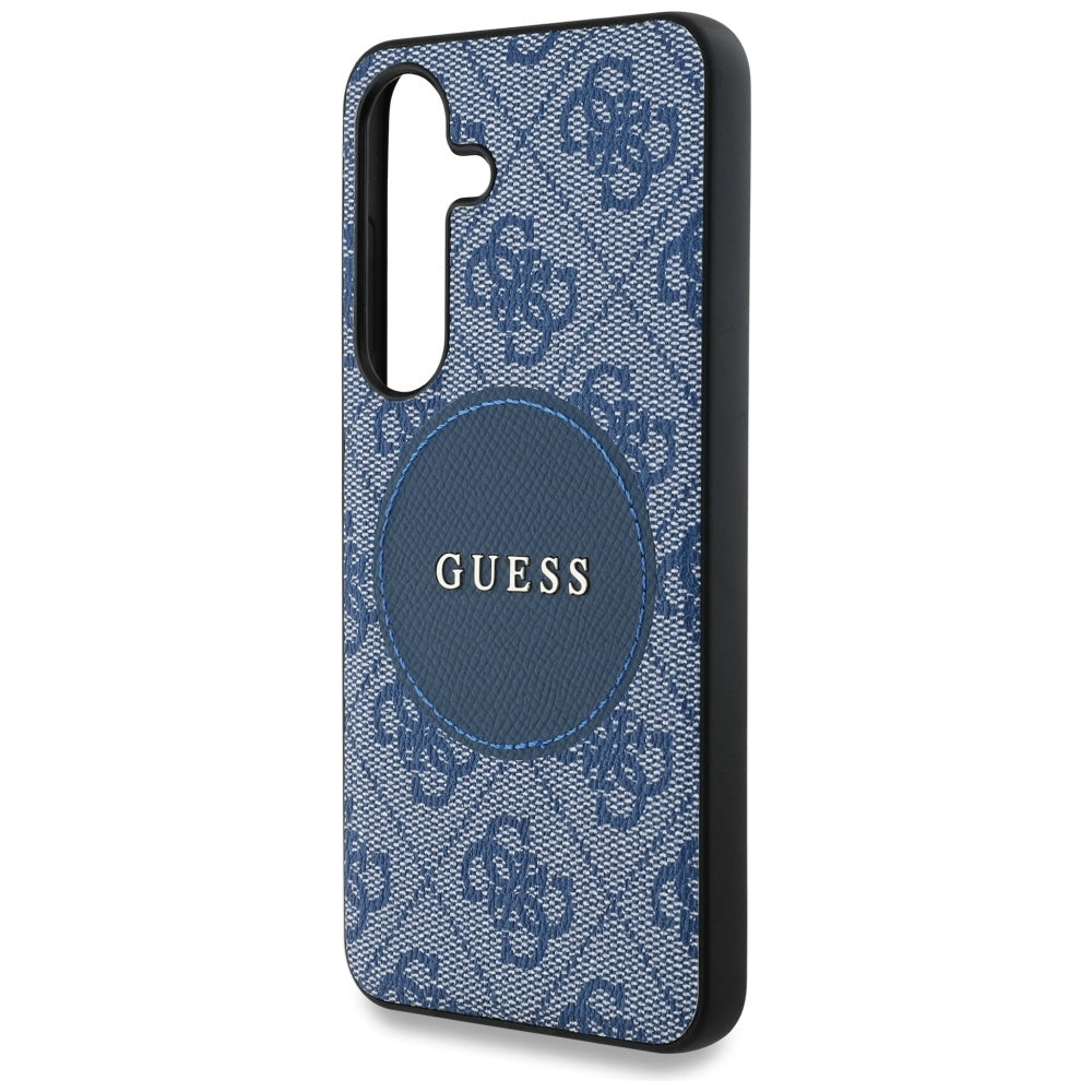 Capa MagSafe para Samsung Galaxy S25+ S936, Guess, 4G Circle Classic Logo, Azul