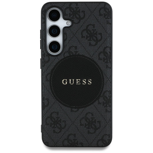 Capa MagSafe para Samsung Galaxy S25+ S936, Guess, 4G Circle Classic Logo, Preta