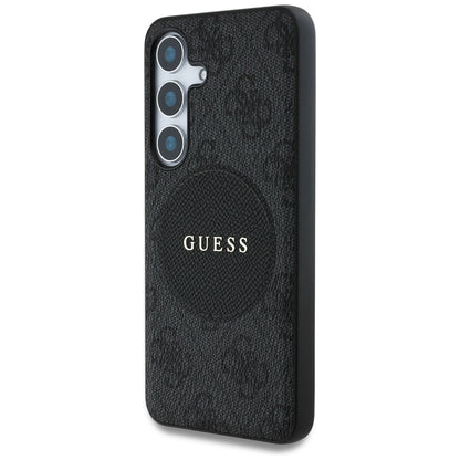 Capa MagSafe para Samsung Galaxy S25+ S936, Guess, 4G Circle Classic Logo, Preta