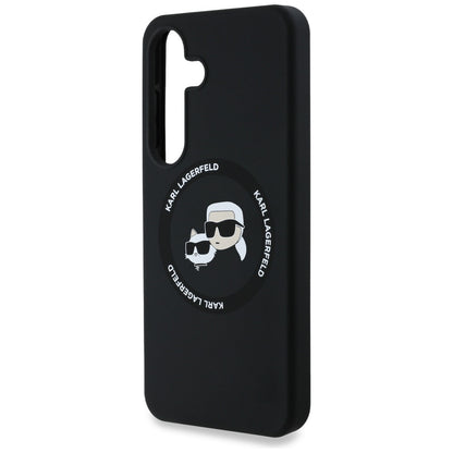 Capa MagSafe para Samsung Galaxy S25+ S936, Karl Lagerfeld, Silicone Double Heads, Preta