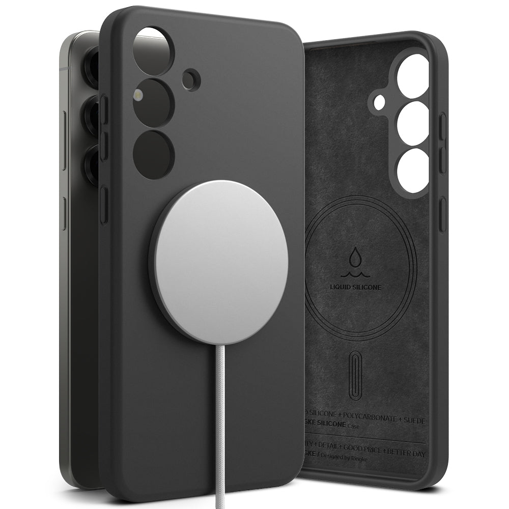 Capa MagSafe para Samsung Galaxy S25+ S936, Ringke, Silicone, Preta