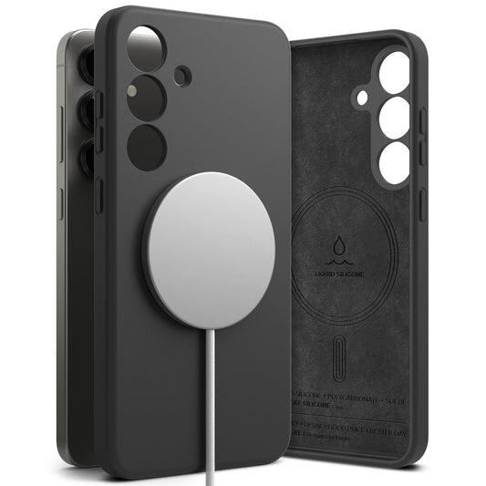 Capa MagSafe para Samsung Galaxy S25+ S936, Ringke, Silicone, Preta