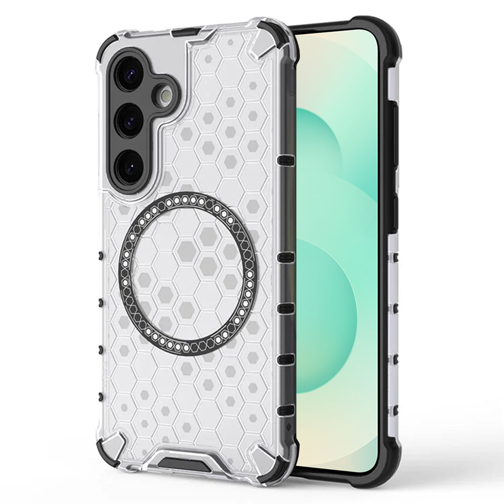 Capa MagSafe para Samsung Galaxy S25+ S936, Techsuit, HoneyComb Shield, Branca