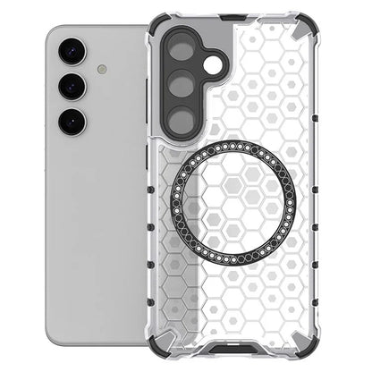 Capa MagSafe para Samsung Galaxy S25+ S936, Techsuit, HoneyComb Shield, Branca