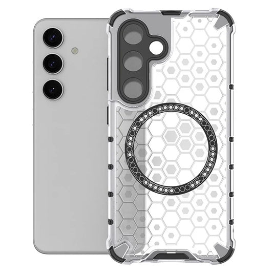 Capa MagSafe para Samsung Galaxy S25+ S936, Techsuit, HoneyComb Shield, Branca