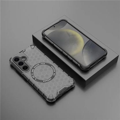 Capa MagSafe para Samsung Galaxy S25+ S936, Techsuit, HoneyComb Shield, Preta