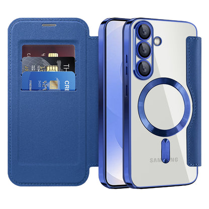 Capa MagSafe para Samsung Galaxy S25+ S936, Techsuit, SmartMag Book, Azul