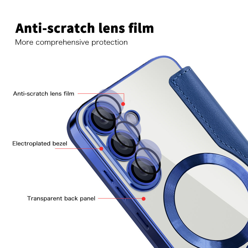 Capa MagSafe para Samsung Galaxy S25+ S936, Techsuit, SmartMag Book, Azul