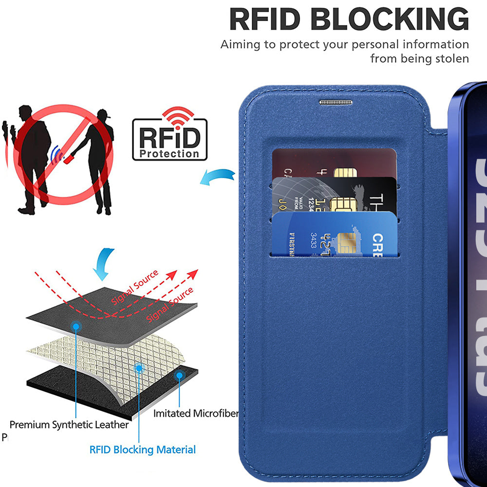 Capa MagSafe para Samsung Galaxy S25+ S936, Techsuit, SmartMag Book, Azul