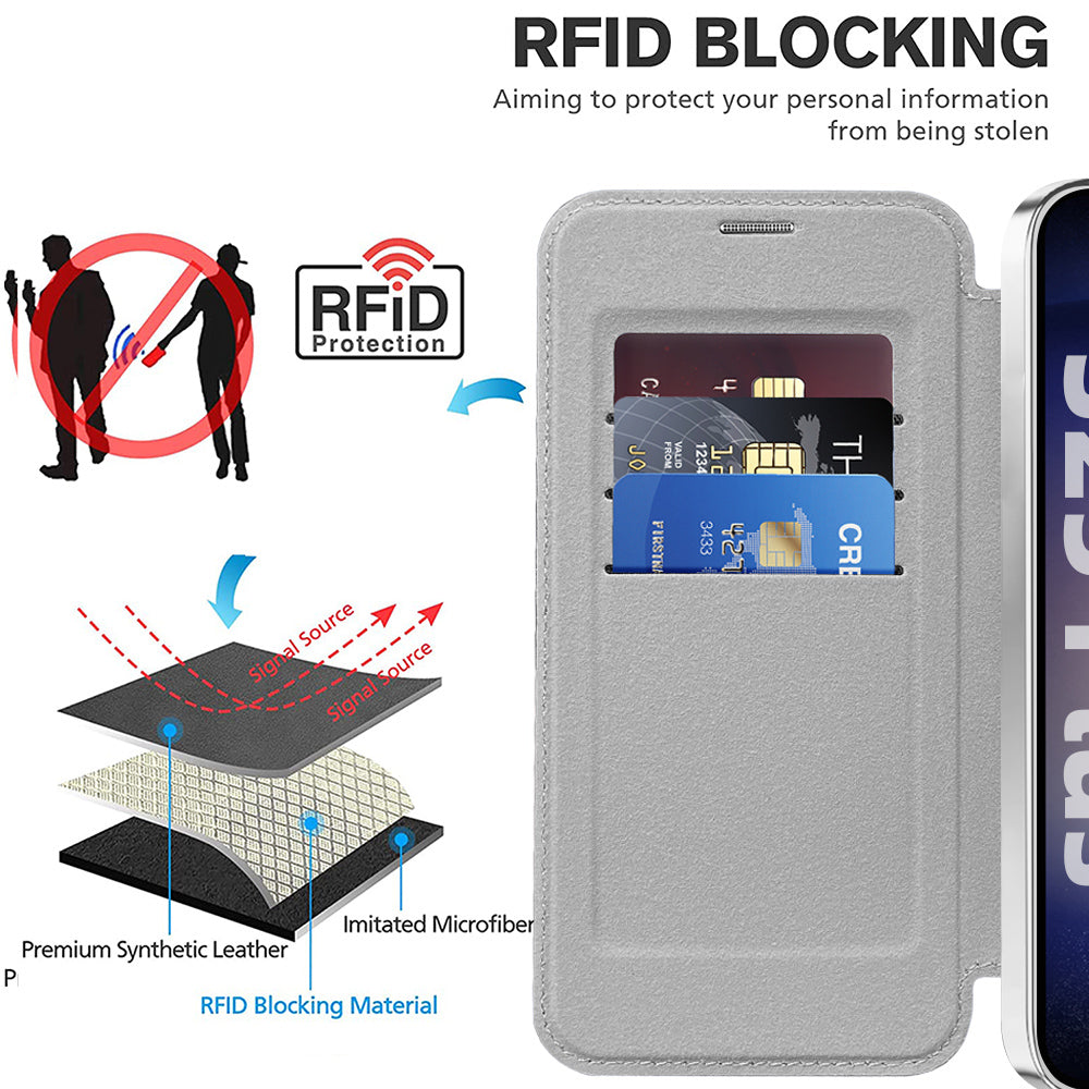 Capa MagSafe para Samsung Galaxy S25+ S936, Techsuit, SmartMag Book, Cinzento