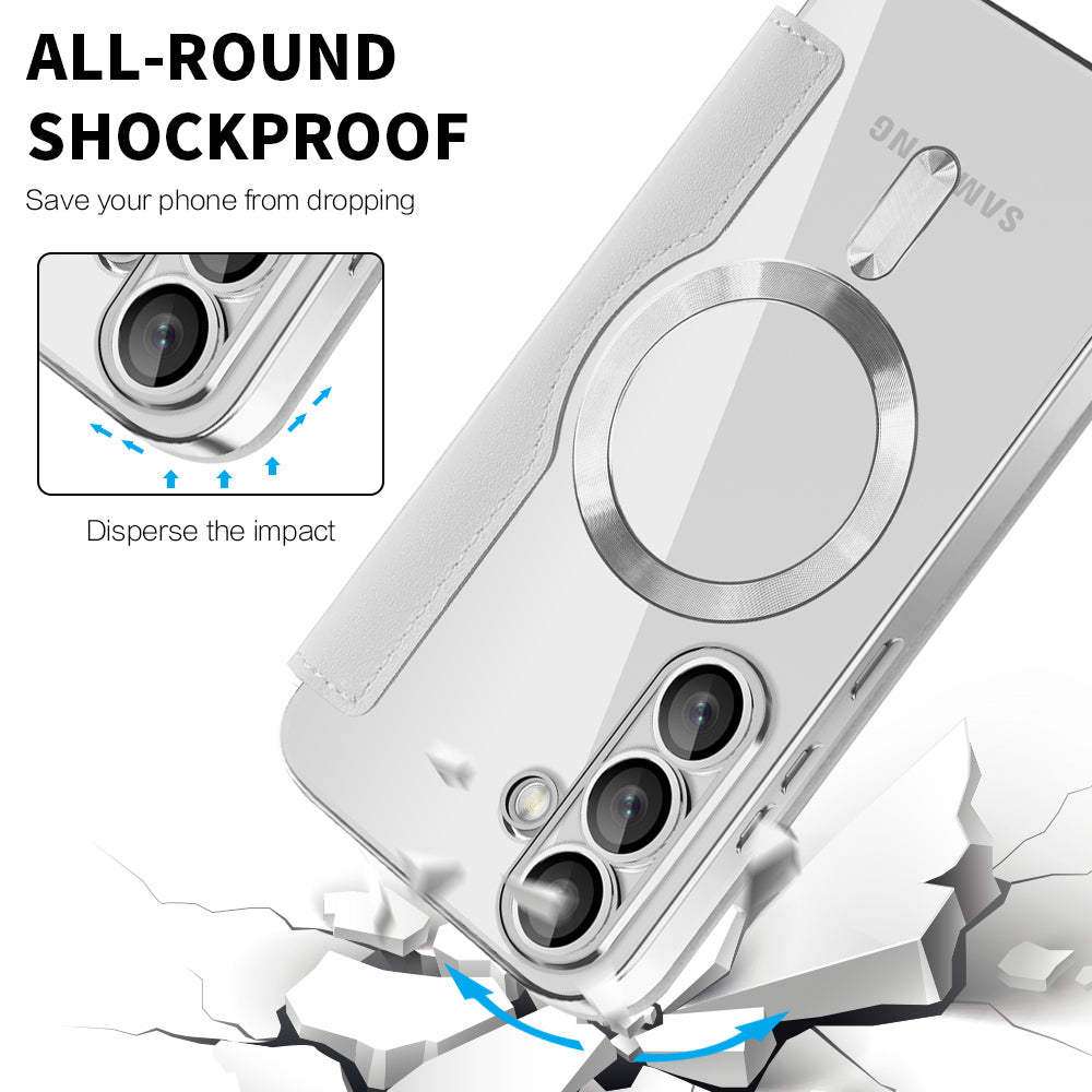 Capa MagSafe para Samsung Galaxy S25+ S936, Techsuit, SmartMag Book, Cinzento