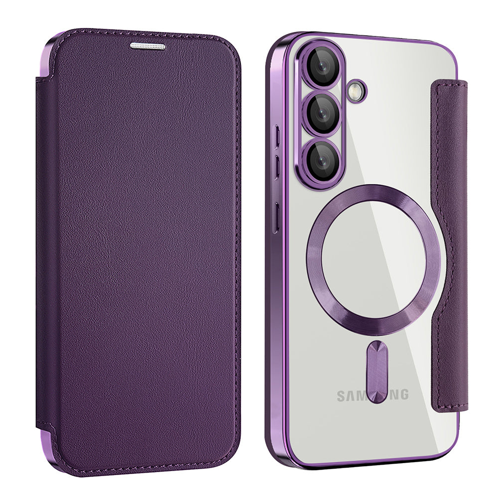 Capa MagSafe para Samsung Galaxy S25+ S936, Techsuit, SmartMag Book, Roxo