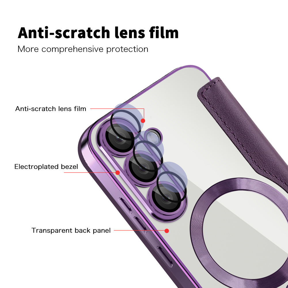 Capa MagSafe para Samsung Galaxy S25+ S936, Techsuit, SmartMag Book, Roxo