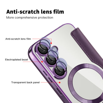Capa MagSafe para Samsung Galaxy S25+ S936, Techsuit, SmartMag Book, Roxo