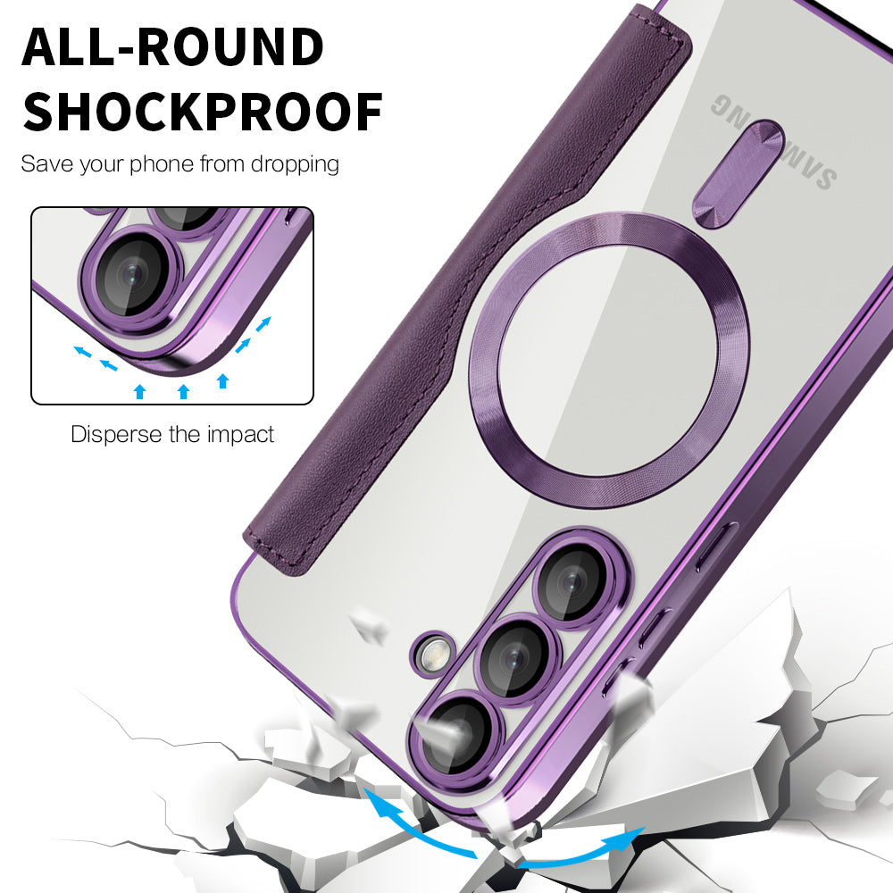 Capa MagSafe para Samsung Galaxy S25+ S936, Techsuit, SmartMag Book, Roxo