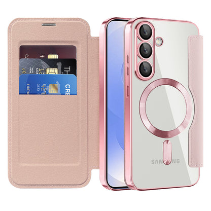 Capa MagSafe para Samsung Galaxy S25+ S936, Techsuit, SmartMag Book, Rosa